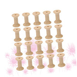 LALAFINA 60 Pcs Sewing Project Kits Unfinished Bobbin Wooden Spools for Crafts Wooden Bobbins Weaving Bobbins Wood Spools Yarn Kit Embroidery Kit LALAFINA