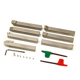 OSCARBIDE Nickel Plated 1/2"Shank Indexable Lathe Turning Holder 7 Pieces/Set,Heavy-Duty CNC Metal Lathe Cutting Tools for Turning Grooving Threading OSCARBIDE