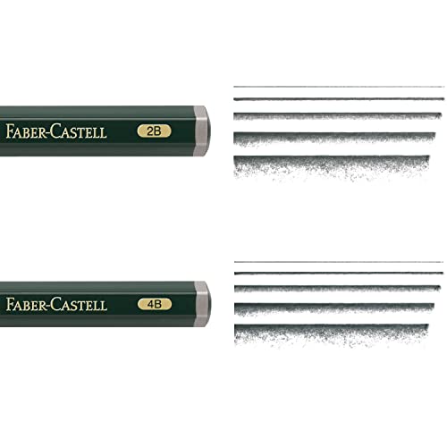 Faber-Castell 9000 Jumbo Graphite Pencil Set - 2 Graphite Sketch Pencils (2B, 4B), Double Hole Pencil Sharpener, Dust Free Art Eraser - Graphite Faber-Castell