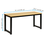 Decoholic Modern Computer Desk 63” Large Workstation Office Desk Computer Table Study Writing Desk for Office Home, with Leg Bars,Industrial Decoholic