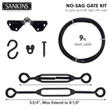 SANKINS Anti-Sag Gate Kits for Wooden Fence, Black Gate Support Cable Kit Hardware, Gate Sag Frame Kit Hardware for Wooden Fence, Wood Gate Door SANKINS