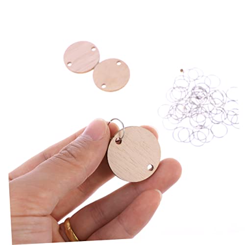 EXCEART 50pcs Wood Tags Blank Calendar Pink Calendar Round Wood Discs for Crafts Calendar Wooden Slices Birthday Board CD Wall Hanging Wooden Pieces