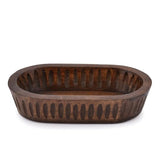 Samhita Mango Wood Decorative Bowls for Home Décor, Decorative Long Wooden Bowl for Table Centerpiece (10" x 6" x 2") Samhita