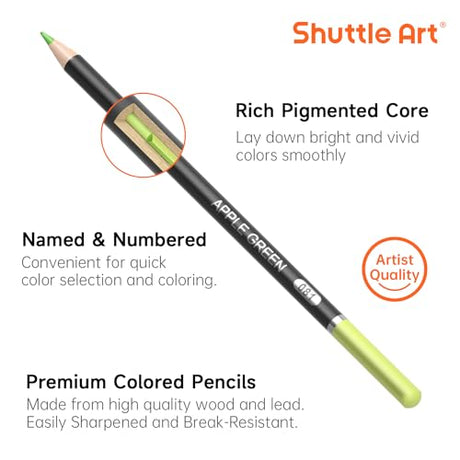 Shuttle Art 36 Colored Pencils, Botanical Themed Colored Pencils for Adult Coloring, Soft Core Color Pencils, Coloring Pencils for Adults Kids Shuttle Art