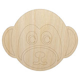 Cute Monkey Face Unfinished Wood Shape Piece Cutout for DIY Craft Projects - 1/4 Inch Thick - 6.25 Inch Size Sniggle Sloth