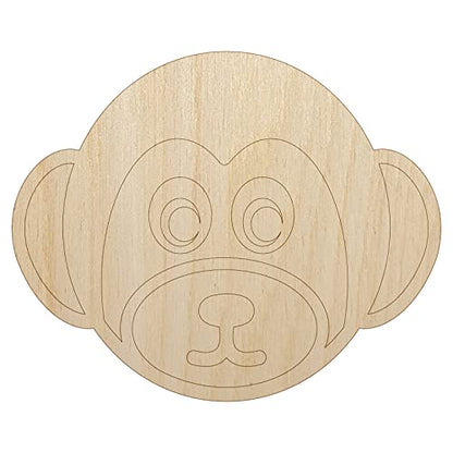 Cute Monkey Face Unfinished Wood Shape Piece Cutout for DIY Craft Projects - 1/4 Inch Thick - 6.25 Inch Size - WoodArtSupply