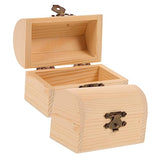 VOSAREA 2pcs Pirate Treasure Chest Wooden Box Wooden Treasure Organizer Rustic Jewelry Chest Unpainted Wood Chest Unfinished Wooden Kids Storage Bin VOSAREA
