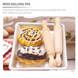 10pcs Wooden Miniature Rolling Pin Doll House Rolling Pole Rolling Pin Models Wood Handle Rolling Pin Mini House Props for Crafts, Doll Houses… Zerodeko