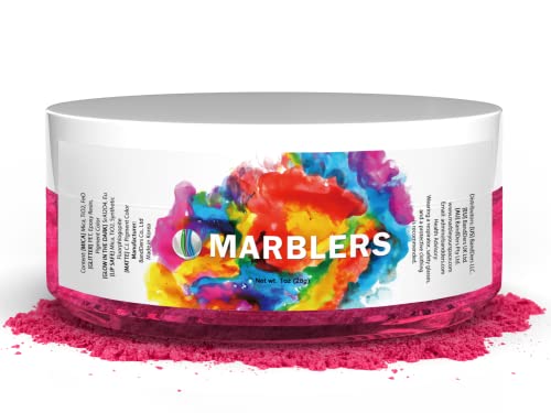 MARBLERS Mica Powder Colorant [Hot Pink] 1oz (28g) | Cosmetic Grade | Epoxy Resin Pigment | Dye | Non-Toxic, Vegan, Cruelty-Free | Lip Gloss, Nails, MARBLERS