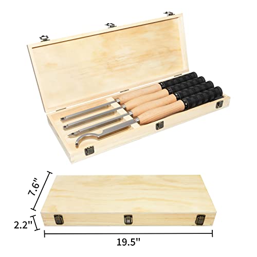 DEEFIINE 18.3" Full Size Carbide Tip Wood Lathe Turning Tool Kit, Lathe Roughing and Finishing Hollow Tool with Diamond Round Square Carbide