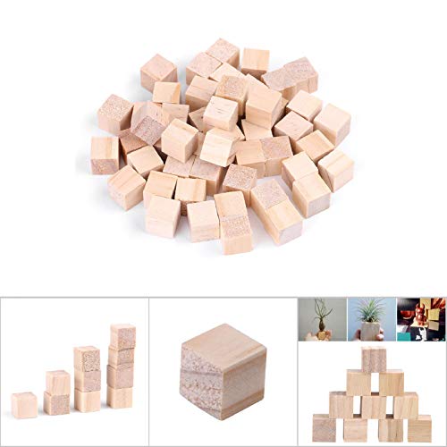 Hand Made Material, Blocks Wood Cubes for DIY Crafts Handmade Woodcrafts Kids Toy Home Decor Square Wooden Arts and Crafts Craft Collection (10mm (50 AYNEFY