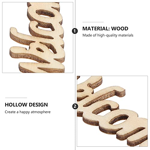 Amosfun Wedding Wooden Cutouts Wooden Slices Embellishments for DIY Craft Decorations 15pcs Amosfun