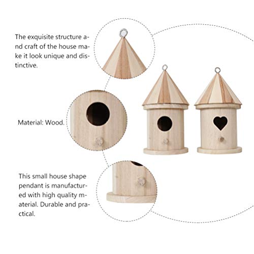 EXCEART 2Pcs Wooden Bird House Unfinished Birdhouse to Paint Hanging Birdhouse for Outside, Garden Patio Decorative EXCEART