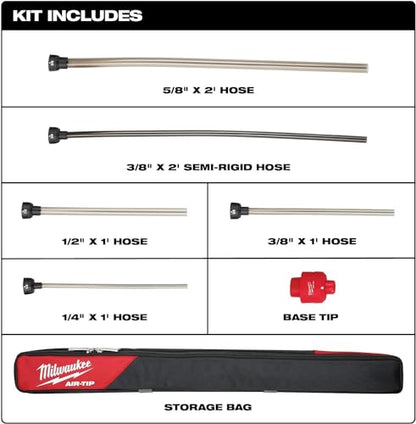 Milwaukee 49-90-2037 AIR-TIP Long Reach Flexible Micro Hose Set - WoodArtSupply