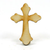 Mylittlewoodshop - Pkg of 12 - Cross Ornate - 2 inches by 1-1/2 inches and 1/2 inch Thick Unfinished Wood(LC-CROS10-12) Unique Wood Shapes