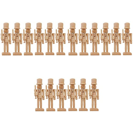 Abaodam 18 pcs - Gift Craft White Year Decoration Wooden Blank Paint Style Gifts Figurines Your cm DIY New Mini Puppet Christmas Ornaments Xmas Abaodam