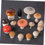 Kisangel 1 Set Simulation Mushroom Game Miniature Toys Micro Toys Miniture Decoration Mini Mushroom Model Natural Wooden Mushroom Unfinished Wood Kisangel