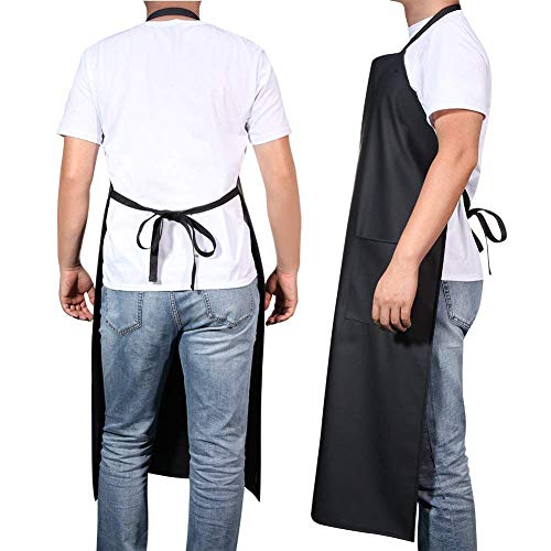 VWELL Rubber Vinyl Waterproof Apron for Men Women, Dishwashing, Chemical Lab Work Apron Butcher Apron PVC Grooming Apron VWELL