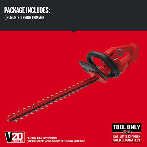 CRAFTSMAN V20 Cordless Hedge Trimmer, 20 inch, Bare Tool Only (CMCHT810B) - WoodArtSupply