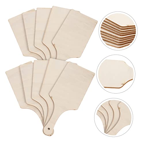 SEWOART 10pcs Square Wooden Board Unfinished Wooden Cutting Board Wood Chopping Board with Handle Diy Chopping Boards Wooden Pallets Diy Tiny Cutting - WoodArtSupply