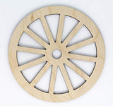 Spoked Wagon Wheel Unfinished Wood Laser Cut Out Cutout Shape Crafts Sign DIY Ready to Paint or Stain Texan Wood Crafts