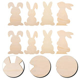 BESTOYARD Easter Bunny 8pcs Easter Wooden Bunny Cutouts Unfinished Wooden Bunny Cutout Easter Rabbit Cutouts for DIY Easter Crafts Easter Spring BESTOYARD