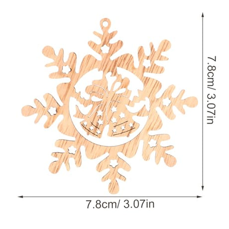 ABOOFAN 1 Set of Christmas Unfinished Wooden Snowflake Ornaments Snowflake Hanging Cutouts Blank Wood Slices Embellishments for Xmas Tree Decorations ABOOFAN