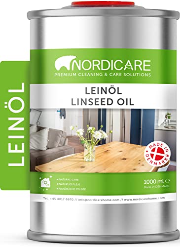 Nordicare Linseed Oil for Wood - 100% Pure & Natural Linseed Oil for Entire Indoor Area - Food-Safe Raw Linseed Oil for Wood Furniture - Underlines - WoodArtSupply