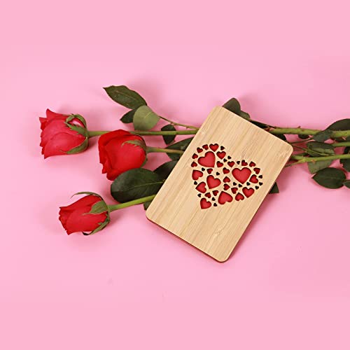 Della Stella | Valentines Day Card | Handmade Bamboo Wooden Anniversary Cards for Wife,Husband,Her,Girlfriend | Wooden Memorable Valentine's Gifts Della Stella