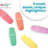 Ooly Le BonBon Mini Highlighter [Set of 5] - Pastel Colors, Chisel Tip- For Note Taking, Drawing, Art Supplies, School Supplies for Kids [Le BonBon Ooly