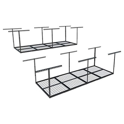 FLEXIMOUNTS 3x8 Overhead Garage Storage Rack,Adjustable Garage Storage Organization Systerm,Heavy Duty Metal Garage Ceiling Storage Racks,2 - WoodArtSupply