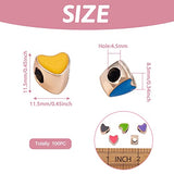 Craftdady 100pcs Enamel Love Heart European Beads Large Hole Acrylic Heart Loose Spacer Beads Random Mixed Color 11.5x11.5mm for Jewelry Making Hole: Craftdady
