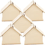Kisangel 15 pcs Paintable Piggy Bank Unfinished Wooden Houses for Crafts Paint Birdhouse Change DIY Saving House for Money Crafting Banks Kisangel