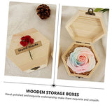 VOSAREA 2pcs Boxes Wooden Soap Flower Boxes Wooden Craft Unfinished Wooden Treasure Chest Retro Hardware Heart-shaped Handmade Box VOSAREA