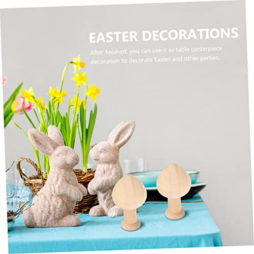 Gogogmee 20 pcs Easter Wooden Plain Wood Trees Miniature Wood Trees DIY Unfinished peg People Unfinished Wood Miniature Trees Wooden pegs for Crafts Gogogmee