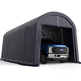 KING BIRD 12' x 20' Oval Pipe Heavy Duty Carport for SUV, Full-Size Truck and Boat, Round Style Anti-Snow Car Canopy Outdoor Boat Shelter with KING BIRD