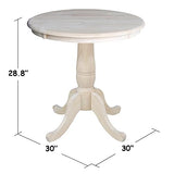 IC International Concepts K-30RT Dining Table, 30 in, Unfinished IC International Concepts