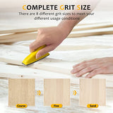 Micro Sander Kit, 80 Sheets Detail Handle Sanding Tools with Sandpaper 60 to 600 Grit for DIY Crafts Wood Tight Narrow Spaces Polishing (80pcs) Rockhouse