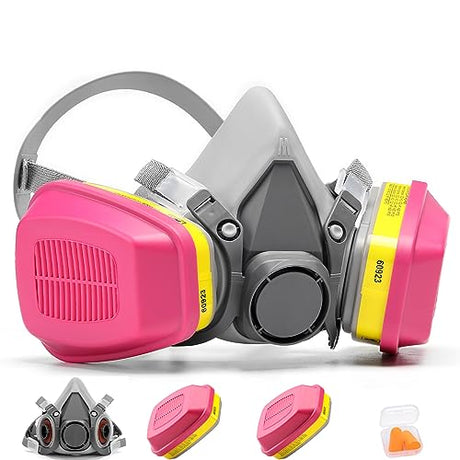 RANKSING Reusable Respirator Gas Mask with 60923 Filters to Protection Against Dust, Fumes, Asbestos, Chemicals and Particles while Painting, RANKSING