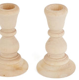 Unfinished Natural Wood Candle Sticks by Factory Direct Craft - Set of 6 Wooden Candle Holders for DIY Crafts and Decorating Made in USA (Sizes 4"H) Factory Direct Craft