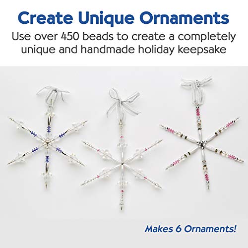 Creativity for Kids Beaded Snowflake Ornaments - Create 6 DIY Ornaments - Holiday Crafts for Kids, Christmas Activities for Girls and Boys Ages 8-12+ - WoodArtSupply