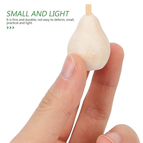 Didiseaon Tiny Things 30pcs Mini Wooden Pear Unfinished Wood Peg Dolls for Crafts Unfinished Wooden Pear Figures for Desk Bookshelves Decoration DIY Didiseaon