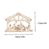 SEWACC 20Pcs Nativity Craft Wood Blank Cutouts Wood Craft Decoration Wall Decorative Patches DIY Wood Crafts Ornament Blank Wood Slices Christmas SEWACC