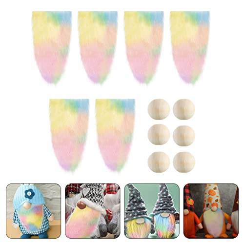 Ciieeo Precut Gnome Beard Handmade Dwarf Beard 1 Set Gnomes Faux Beard Wood Gnomes Bead Gnomes Bread and Bead Crafting Gnomes Supplies Shaggy Fur Ciieeo