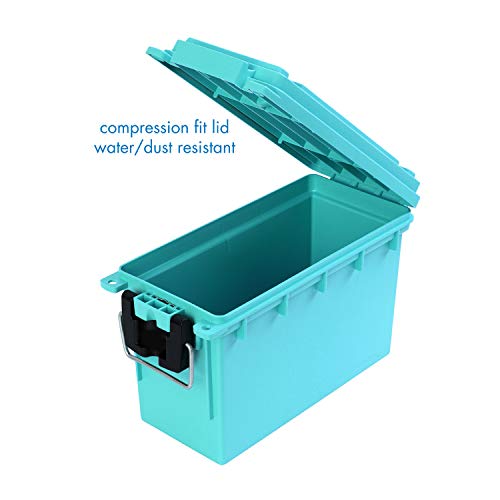 Logix 12533 Stackable Craft Storage Box with Handle, Locking Art Supply Box, Plastic Storage Containers with Lids, Craft Organizer Box, Teal - WoodArtSupply