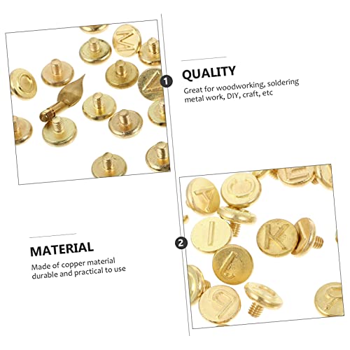 Anneome 1 Set Letter Soldering Iron Embossing Burning Tips Wood Burner Pyrography Letters DIY Tools Wood Burning Letters Letter Stencil DIY Kits Iron Anneome