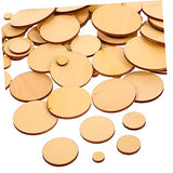 COHEALI 100Pcs Wooden Cutout Wood Circles with Holes Graffiti Chips Blank Decorate Wooden Wood Carving Hollow Out Wafer Crafts Wood Round Wood COHEALI