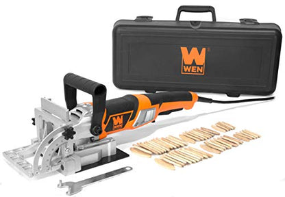 WEN JN8504 8.5-Amp Plate and Biscuit Joiner with Case and Biscuits - WoodArtSupply