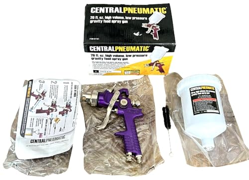 Central Pneumatic 47016 High Volume Low Pressure Gravity Feed Spray Gun, 20 oz Central Pneumatic