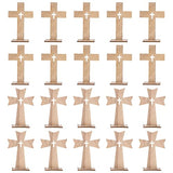 Sewroro 20pcs Cross Decor Wooden Crafts Cross Shaped Ornaments Unfinished Wooden Cross for Home Decoration (Random Style) Sewroro